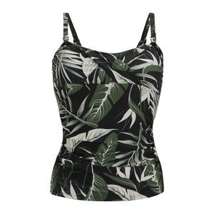 Regatta Womens/Ladies Aceana III Tropical Leaves Tankini Top / Green/White/Black